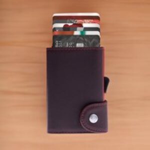 C-Secure RFID Leather Cardholder Wallet - Auburn