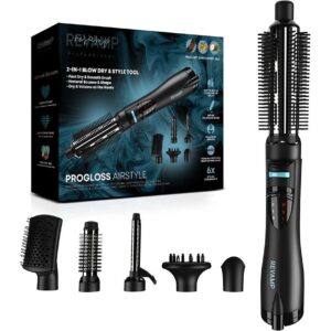 REVAMP 6-in-1 Ionic Airstyle DR-1250A-GB Hot Air Styler - Black, Black