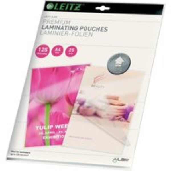 LEITZ iLAM 74820000 125 Micron A4 Laminating Pouches - Pack of 25