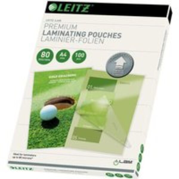 LEITZ iLAM 74780000 80 Micron A4 Laminating Pouches - 100 Pack