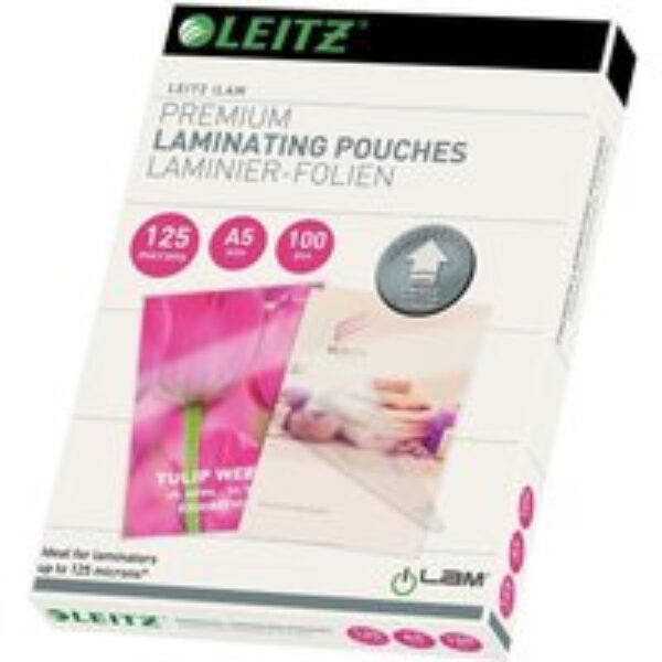 LEITZ iLAM 74930000 125 Micron A5 Laminating Pouches - Pack of 100