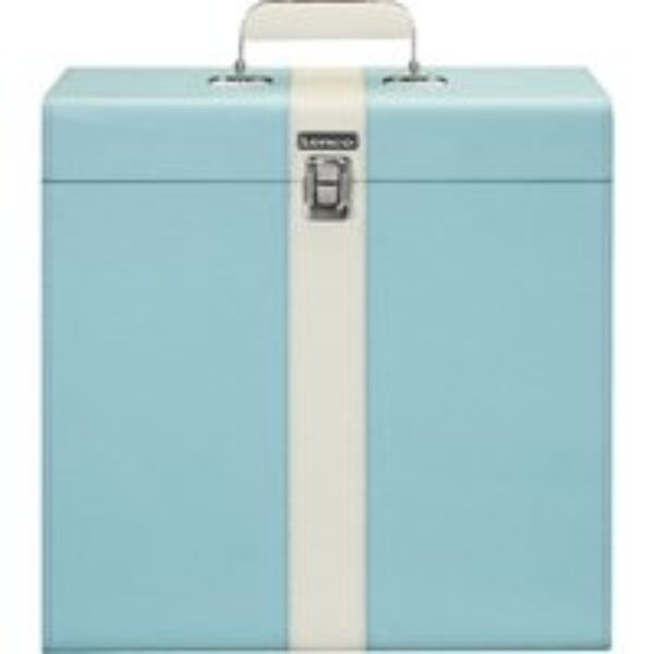 LENCO Classic Phono TTA-300BUWH Vinyl Storage Case - Blue & White