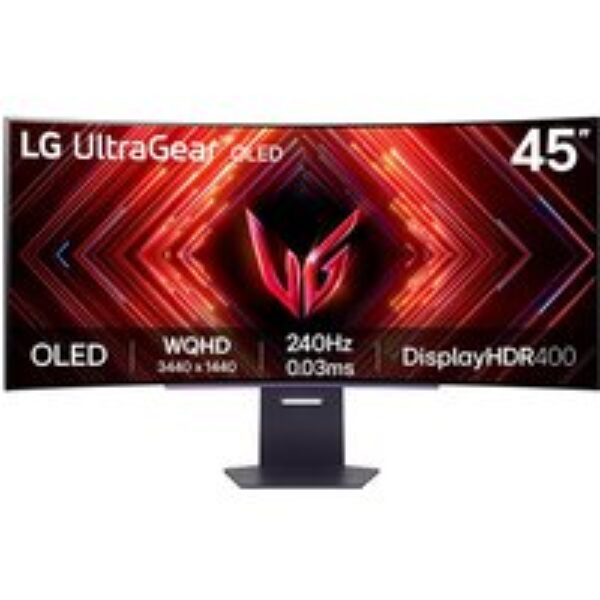 LG UltraGear 45GS95QE-B.AEK Quad HD 45" Curved OLED Gaming Monitor - Dark Grey