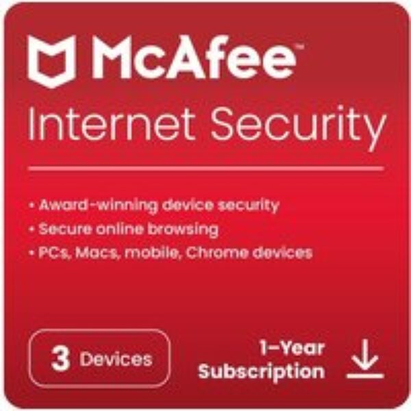 MCAFEE Internet Security - 1 year (automatic renewal) for 3 devices (download)