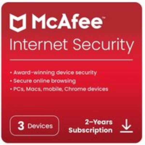 MCAFEE Internet Security - 2 years for 3 devices (download)