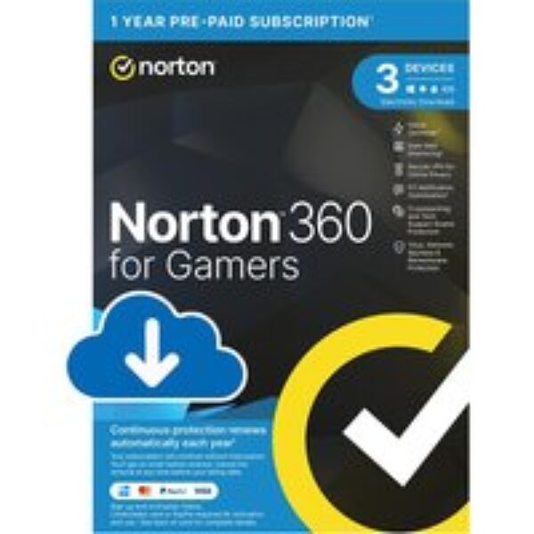 NORTON 360 for Gamers - 1 year for 3 devices