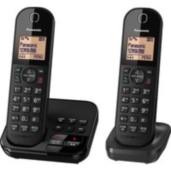 PANASONIC KX-TGC422EB Cordless Phone with Answering Machine - Twin Handsets