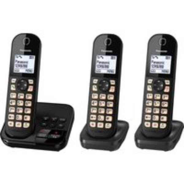 PANASONIC KX-TGC463EB Cordless Phone - Triple Handsets - Black