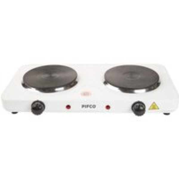 PIFCO 204776 Double Electric Hot Plate - White