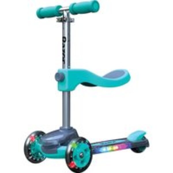 RAZOR Rollie DLX Kids' 2-in-1 Convertible Kick Scooter - Teal & Silver