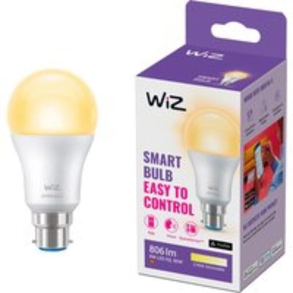 WIZ A60 Dimmable White Smart Light Bulb - B22