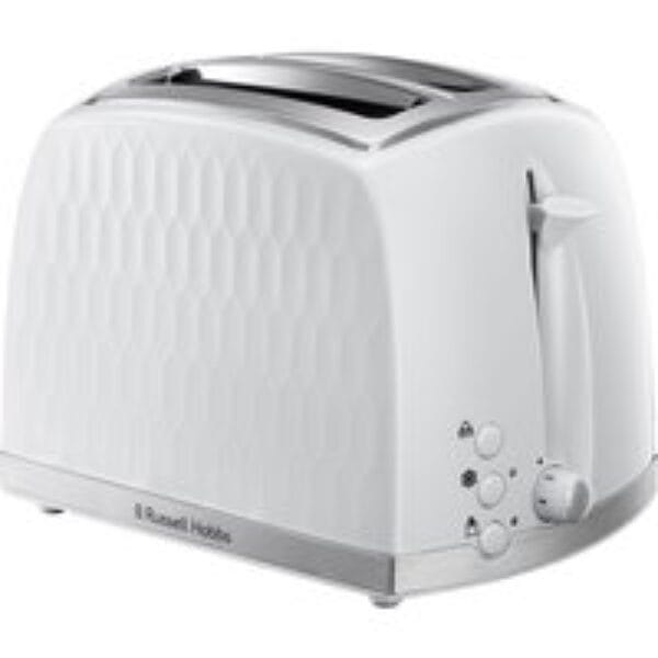 RUSSELL HOBBS Honeycomb 2-Slice Toaster - White