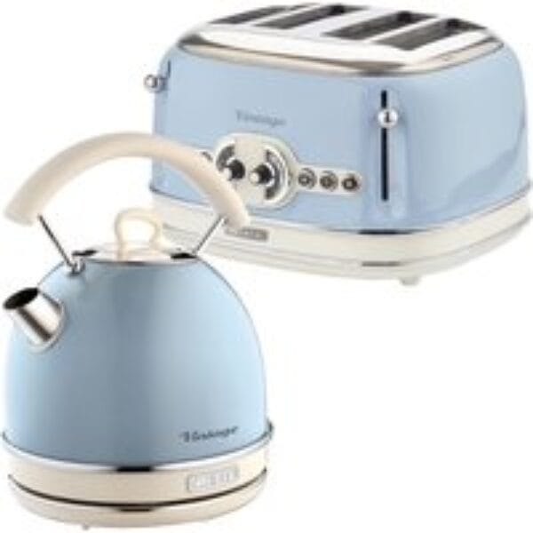 ARIETE Vintage ARPK41 4-Slice Toaster & Traditional Kettle Bundle - Blue