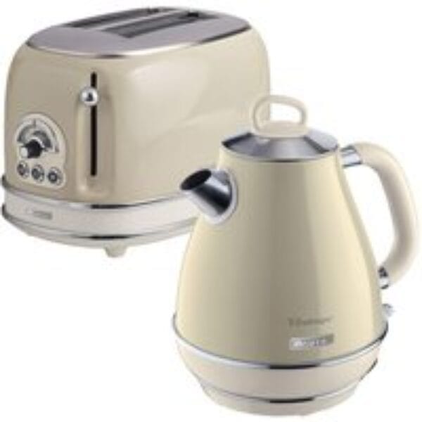 ARIETE ARPK1 Vintage 2-Slice Toaster & Jug Kettle Bundle - Beige