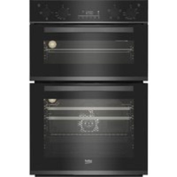 BEKO Pro RecycledNet BBXDF29300Z Electric Double Oven - Black Steel