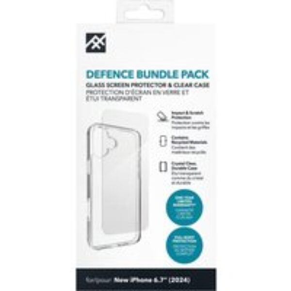 DEFENCE iPhone 16 Plus Case & Screen Protector Bundle - Clear