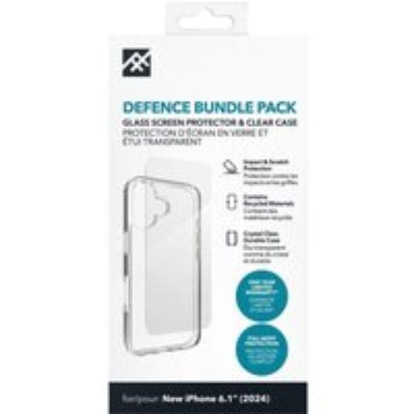 DEFENCE iPhone 16 Case & Screen Protector Bundle - Clear