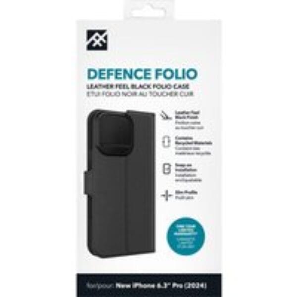 DEFENCE Folio iPhone 16 Pro Case - Black