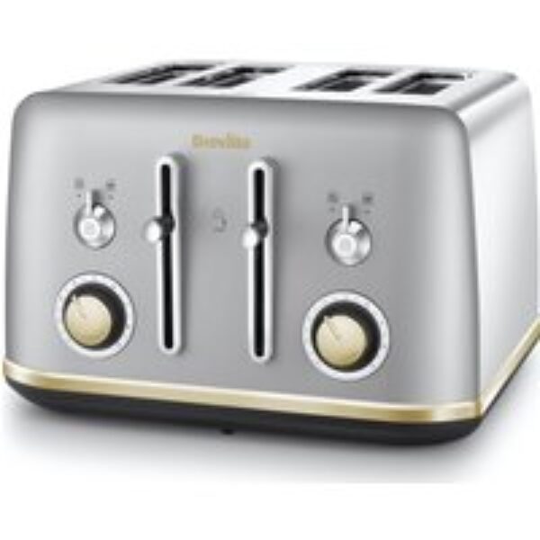 BREVILLE Mostra VTT929 4-Slice Toaster - Silver & Gold