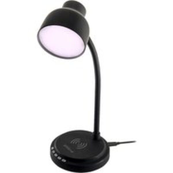 GROOV-E Astra LED Desk Lamp with Wireless Charging Pad & Bluetooth Speaker - Black