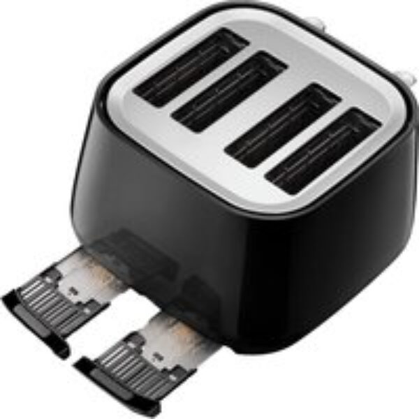 DELONGHI Eclettica CTY4003.BK 4-Slice Toaster - Black