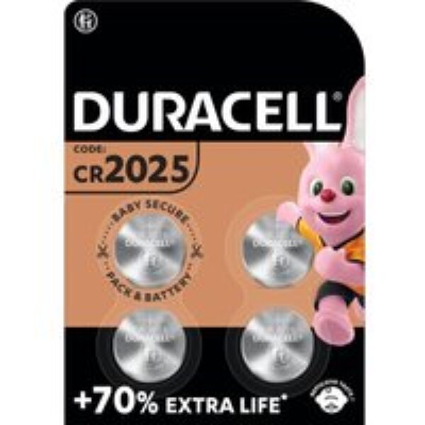 DURACELL DL2025/CR2025/ECR2025 Batteries - Pack of 4