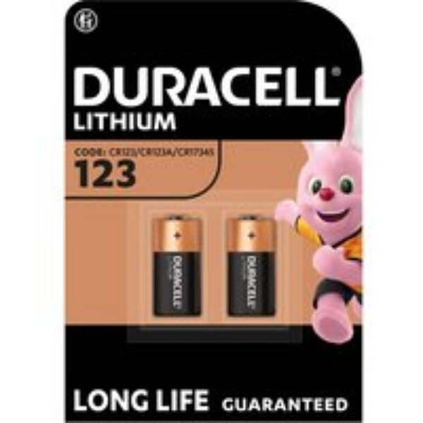 DURACELL DL123A/CR123A/EL123A Ultra Photo 123A Batteries - Pack of 2