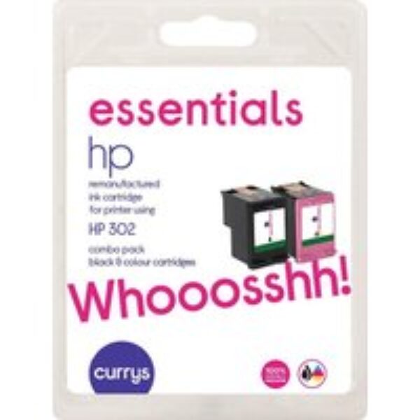 ESSENTIALS HP 302 Black & Tri-colour Ink Cartridges - Twin Pack