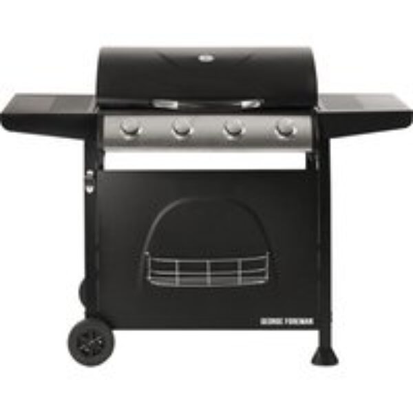 GEORGE FOREMAN GFGBBQ4B Portable 4 Burner Grill Gas BBQ - Black