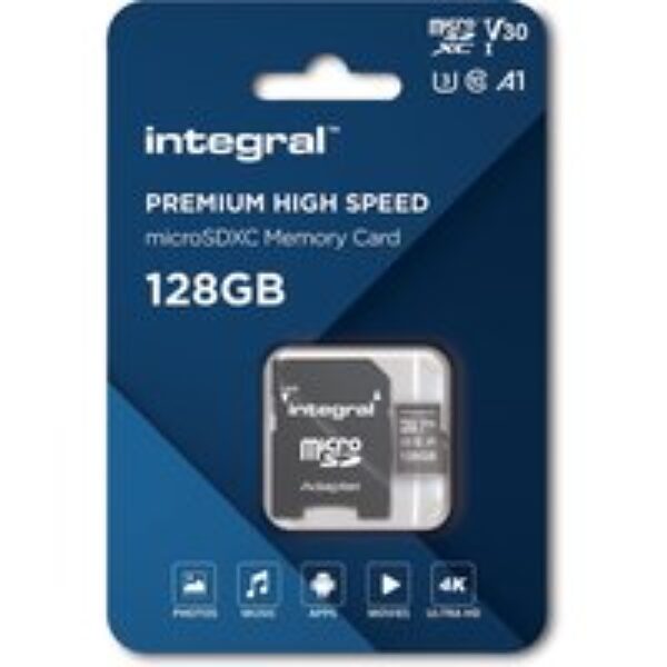 INTEGRAL V30 Class 10 microSD Memory Card - 128 GB