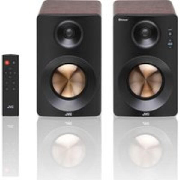 JVC XS-D629BM 2.0 Bluetooth Bookshelf Speakers - Walnut