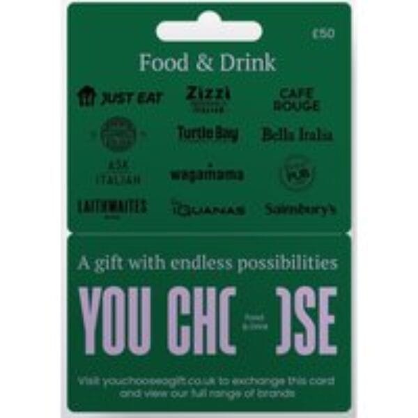 YOU CHOOSE Food & Drinks Digital Gift Card - £50