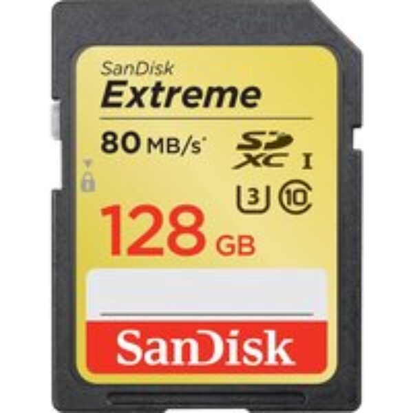 SANDISK Extreme Plus Class 10 SDXC Memory Card - 128 GB