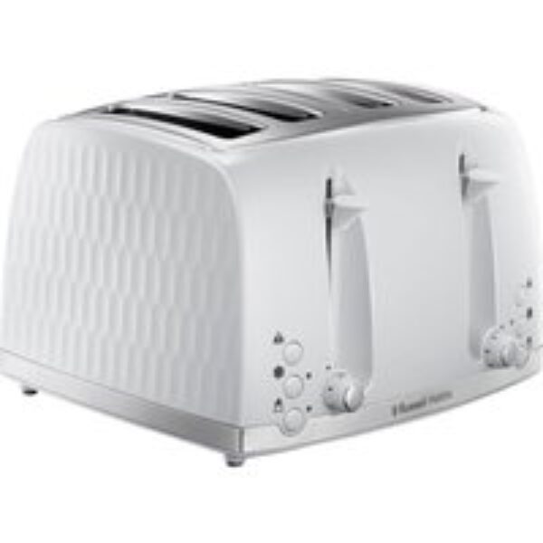 RUSSELL HOBBS Honeycomb 4-Slice Toaster - White