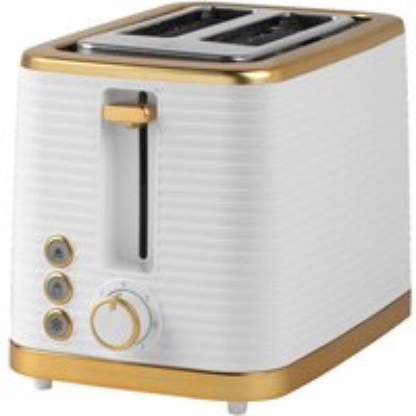 SALTER Palermo EK5032WHT 2-Slice Toaster - White & Gold