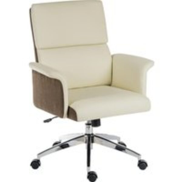 TEKNIK Elegance Medium Faux-Leather Executive Chair - Cream & Brown