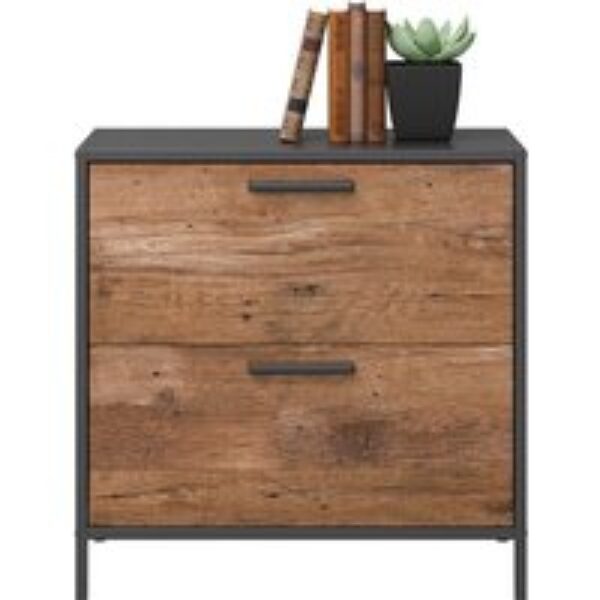 TEKNIK Boulevard Café 2 Drawer Filing Cabinet - Black & Oak