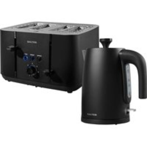 SALTER COMBO-8824 Kuro Jug Kettle & 4-Slice Toaster Bundle - Black