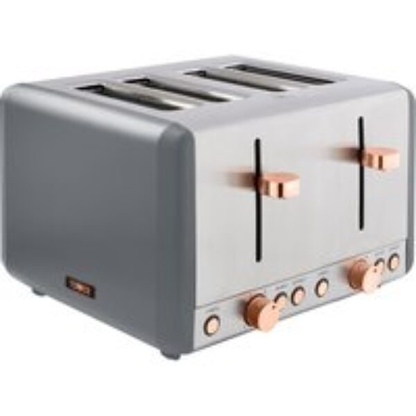 TOWER Cavaletto T20051RGG 4-Slice Toaster - Grey & Rose Gold