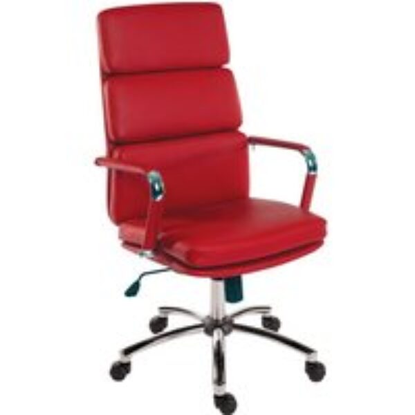 TEKNIK Deco 1097RD Faux-Leather Tilting Executive Chair - Red