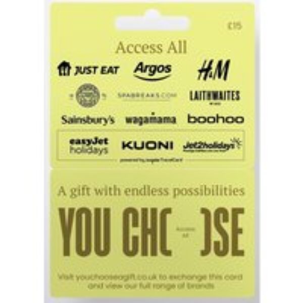 YOU CHOOSE Gift Card - £15