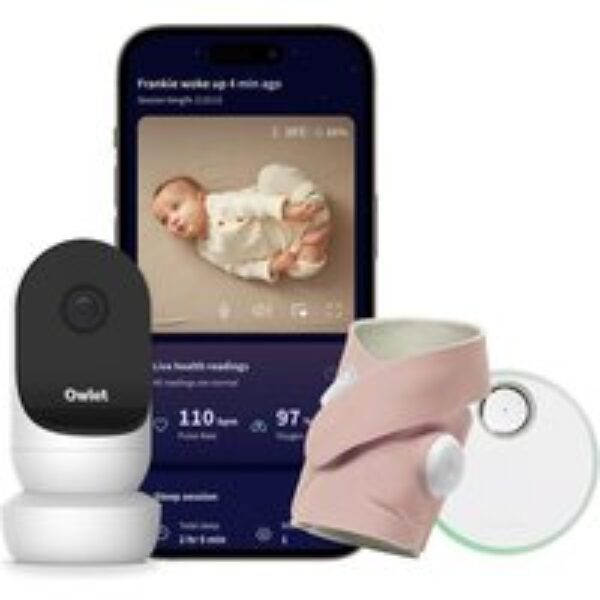 OWLET Dream Sock OWDB-12-MT Smart Baby Activity Tracker & Cam 2 Bundle - Dusty Rose