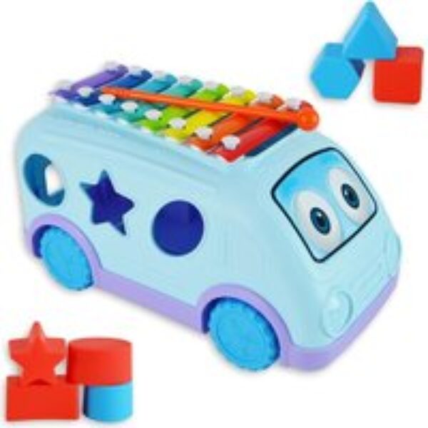 LITTLE STAR LS1003 School Bus Xylophone with Shapes