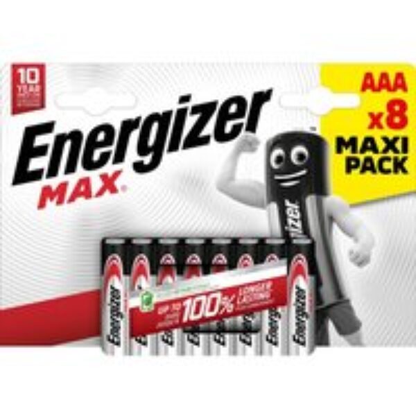 ENERGIZER Max AAA Alkaline Batteries - Pack of 8