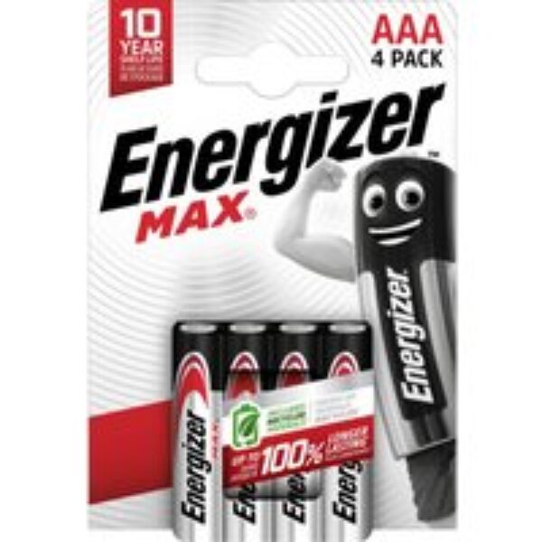 ENERGIZER Max AAA Alkaline Batteries - Pack of 4