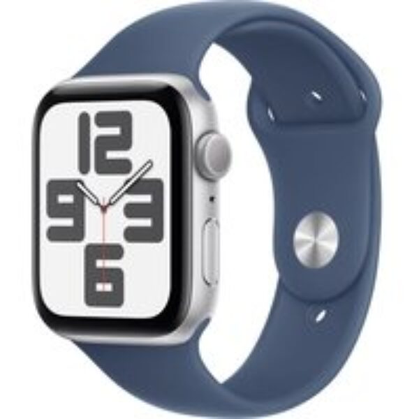 APPLE Watch SE Cellular - 40 mm Silver Aluminium Case with Denim Sport Band