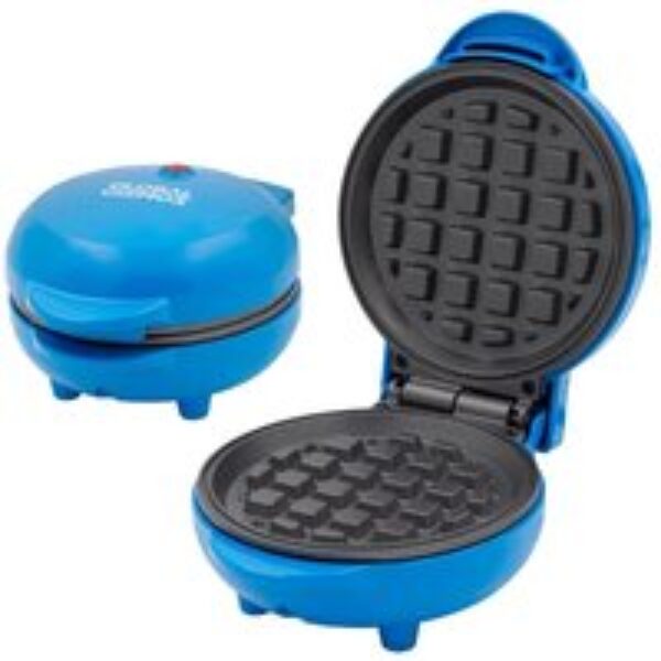 GLOBAL GIZMOS 37609 Mini Waffle Maker - Blue