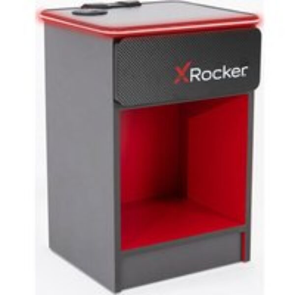 X ROCKER Carbon-Tek RGB Bedside Table - Red & Grey