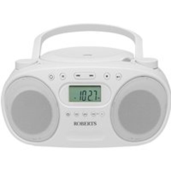 ROBERTS Zoombox FM Portable FM/AM Boombox - White